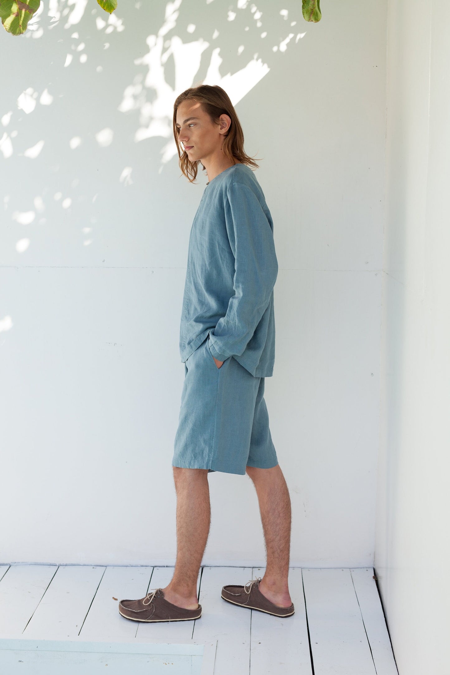 Men’s Washed Linen Shorts, LUPINE Relaxed Fit Summer Shorts